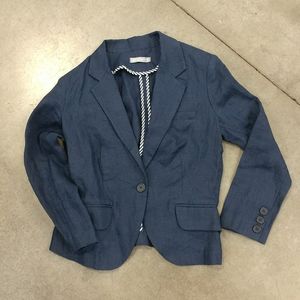 NWOT Olivia Moon Nordstrom Blue Linen Blazer M